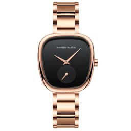 HANNAH MARTIN Hot selling Rose Gold Quartz Watch Women's 34mm Wine Barrel Simple Black Stopwatch Fashionable Minimalist Style Oval Women's Watches Japan Leisure Watches Ladies Clock Local Watch Women Mesh with Quartz Movement Original Ladies Watch