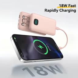 Built-in 3 Cables Power Bank 13800mAh 18W PD Fast Charge Portable Charger LED Display External Battery Pack All in One Travel Power Supply For iPhone 16 15 14 Pro Max Samsung Galaxy S25 S24 Ultra Google Pixel iPad Tablet