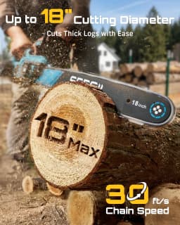 SEESII 40V 18Inch Brushless Chainsaw With Automatic Oiler 2200W Cordless Electric Saw Garden Woodworking Cutting Tool For Makita 18v Battery Pin