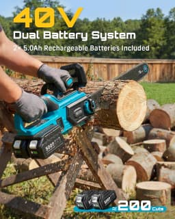 SEESII 40V 18Inch Brushless Chainsaw With Automatic Oiler 2200W Cordless Electric Saw Garden Woodworking Cutting Tool For Makita 18v Battery Pin