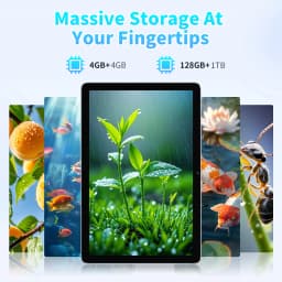 PRITOM Android Tablet with Keyboard, Android 15 Tablet with 16GB(4GB Physical + 12GB Virtual)+128GB+1TB Expand, 10 Inch Tablet PC with 8-Core, 5G WiFi, 8000mAh, 2-in-1 Tablet with Case, Mouse, Stylus(Black)