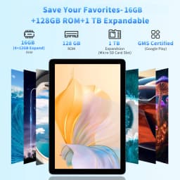PRITOM Android Tablet with Keyboard, Android 15 Tablet with 16GB(4GB Physical + 12GB Virtual)+128GB+1TB Expand, 10 Inch Tablet PC with 8-Core, 5G WiFi, 8000mAh, 2-in-1 Tablet with Case, Mouse, Stylus(Black)