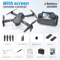 E88 Pro Foldable Drone Dual HD Camera Optical Flow Positioning 2.4G Signal 100M Remote Range One Key Takeoff Landing Return Outdoor Aerial Drone
