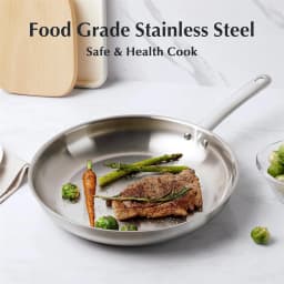 KOCH SYSTEME CS 10 Piece Pots and Pan Set Stainless Steel Kitchen Cookware Set Sauce pan Frying pan Stewpan Breakfast Steak frying pan Family Cooking Pots Induction Compatible