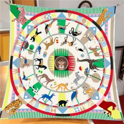 90CM Twill Silk Scarf Luxury Branded Horse Printed Square Scarves Women Hijabs Bandana Foulard Neckerchief Head Scarves