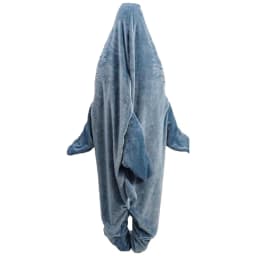 Adult Wearable Shark Blanket Sleeping Bag Soft Flannel Cartoon Animal Onesie Pajamas Warm Hooded Shark Sleep Sack Homewear Cosplay Costume Gift