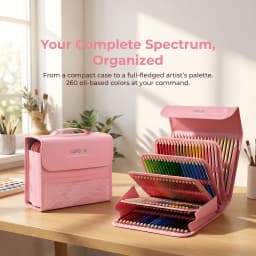 260-Piece Colored Pencil Art Set in Durable Storage Bag, Complete Drawing Supplies Kit for Adult, Perfect for Home Learning, and Creative DIY Crafts