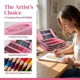 260-Piece Colored Pencil Art Set in Durable Storage Bag, Complete Drawing Supplies Kit for Adult, Perfect for Home Learning, and Creative DIY Crafts