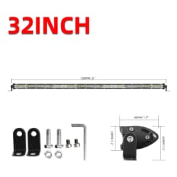 Single Row LED Light Bar 12/20/32 Inch Spot/Flood Combo Beam New IP68 Waterproof 6500K Color Led Work Lights Driving Lamp for Car ATV Truck