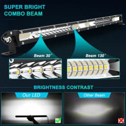 Single Row LED Light Bar 12/20/32 Inch Spot/Flood Combo Beam New IP68 Waterproof 6500K Color Led Work Lights Driving Lamp for Car ATV Truck