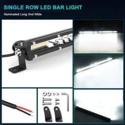 Single Row LED Light Bar 12/20/32 Inch Spot/Flood Combo Beam New IP68 Waterproof 6500K Color Led Work Lights Driving Lamp for Car ATV Truck