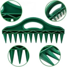 12-Hole Seed Planter Tool for Raised Beds & Pots - Fixed-Spacing Garden Dibber, Hand-Depth Control (Solid 190g)