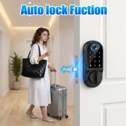 Bluetooth Smart Deadbolt Lock Keyless Entry Fingerprint Door Lock with Touch Keypad IC Card Physical Key APP Remote Temporary Code Auto Lock for Front Door Home Apartment Rental