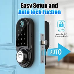 Bluetooth Smart Deadbolt Lock Keyless Entry Fingerprint Door Lock with Touch Keypad IC Card Physical Key APP Remote Temporary Code Auto Lock for Front Door Home Apartment Rental