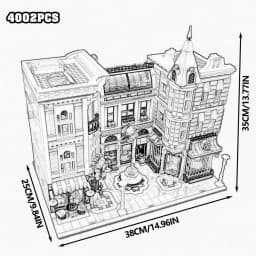 Large Classical Architecture Collection Building Blocks Set City Street Model Bricks Bank Assembly Square Fire Brigade Grand Emporium Combination Design Difficult Assembly Bricks Home Decoration For Adult Collectors