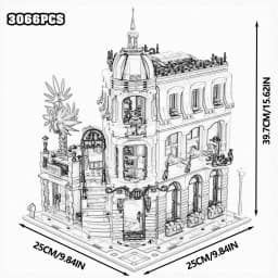 Large Classical Architecture Collection Building Blocks Set City Street Model Bricks Bank Assembly Square Fire Brigade Grand Emporium Combination Design Difficult Assembly Bricks Home Decoration For Adult Collectors