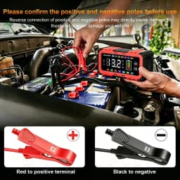 AeternaSol 12V 20A Heavy Duty Smart Trickle Charger Intelligent Pulse Repair Desulfator Battery Maintainer For Automotive Marine RV Tractor Lead Acid Lithium Batteries Full Auto Multi Stage Charging