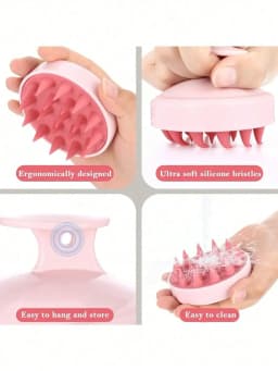 1pc Soft Silicone Scalp Massage Shampoo Brush, For Dry/Wet Hair (Curly/Straight) And All Hair Types, Bath Head Massage Comb. Can Be Used For Blow-Drying, Styling, Shampooing, Hair Care Massage. Portable And Easy To Clean, Simple And Durable - Suitable For