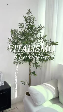 5/6/7/8 Olive Trees Artificial Indoor Faux Olive Tree with Black Pot Silk Fake Plant with Natural Wood Trunk and Lifelike Fruits for Home Office Decor