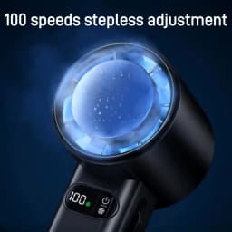 Portable Handheld Turbo Mini Fan Adjustable Wind Speed With Digital Display & Phone Holder, Rechargeable Cooling Fan For Travel Camping Indoor Outdoor Daily Use