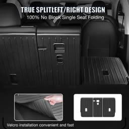 For 2021-2024 Model Y 7PCS Full Set TPE Floor Mats Full Coverage Custom Fit All Weather Waterproof Anti-Slip Odorless Easy Clean Cargo Mat Rear Seat Back Protector