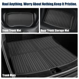 For 2021-2024 Model Y 7PCS Full Set TPE Floor Mats Full Coverage Custom Fit All Weather Waterproof Anti-Slip Odorless Easy Clean Cargo Mat Rear Seat Back Protector