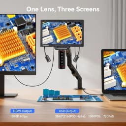TOMLOV 3K Autofocus Digital Microscope 2000X TM3K-AF Max HDMI Electronics Microscopes for Soldering 10" IPS Display Dual Micro Scope Lens Flexible Arm For Phone Repair