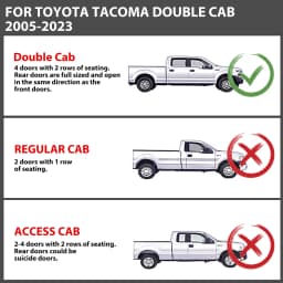 For 2005-2023 Toyota Tacoma Double Cab Top Roof Rack Cross Bars Side Rails Set