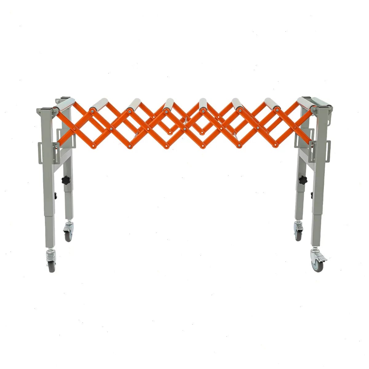 Roller Conveyor, Adjustable Conveyor Roller 51in, Orange, Max Load 110.23lbs, Sturdy Iron Anti-Rust, Adjustable Height & Length for Table Saw or Planer Transport