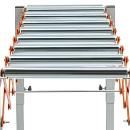Roller Conveyor, Adjustable Conveyor Roller 51in, Orange, Max Load 110.23lbs, Sturdy Iron Anti-Rust, Adjustable Height & Length for Table Saw or Planer Transport