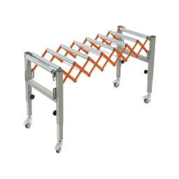 Roller Conveyor, Adjustable Conveyor Roller 51in, Orange, Max Load 110.23lbs, Sturdy Iron Anti-Rust, Adjustable Height & Length for Table Saw or Planer Transport