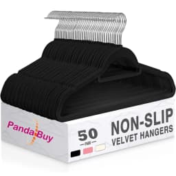 10/20/50 Pack Premium Anti-Slip Velvet Garment Hangers, Soft Flocked Non-Scratch Clothes Hangers with 360° Swivel Hooks, Heavy Duty Sturdy Coat Hangers, Slim Compact Hangers to Save Closet Storage Space