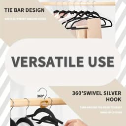10/20/50 Pack Premium Anti-Slip Velvet Garment Hangers, Soft Flocked Non-Scratch Clothes Hangers with 360° Swivel Hooks, Heavy Duty Sturdy Coat Hangers, Slim Compact Hangers to Save Closet Storage Space