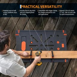 Folding Workbench & Sawhorse, 2-in-1 Portable Work Table with 300lbs Capacity, Heavy-Duty Support Stand, Large 35" Work Surface for Garage Workshop Jobsite