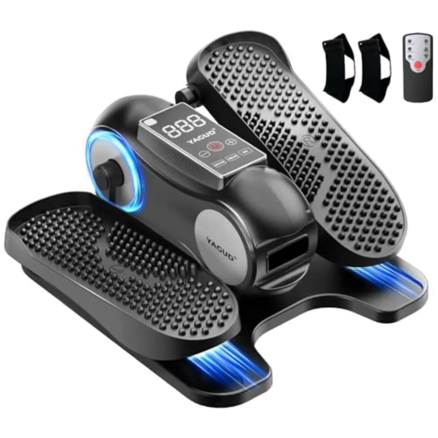 Under Desk Elliptical Machine, Elliptical Leg Exerciser as Seen on TV for Senior with Remote Control, Portable Quiet Electric Seated Pedal and 12 Adjustable Speed, Black