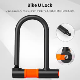 TOSUOD U-Lock High-Strength Alloy Steel Zinc Alloy Lock Cylinder With 2 Keys For Mountain Road Folding Electric Motorcycle Etc U Lock