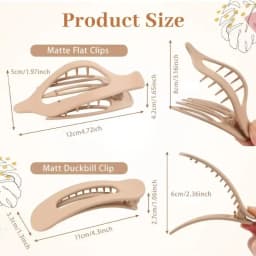 6pcs Large Size Plastic Matte Hair Claw Clips for Women Thick Hair Accessories Fashion Neutral Color Autumn Winter Duckbill Clip