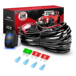 Nilight 12AWG Wiring Harness Kit 450W, Heavy Duty LED Light Bar Harness with 5Pin Laser Rocker Switch, Waterproof Relay & Fuse for 12V Offroad Truck