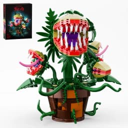 Horrors Audrey II Piranha Plant Building Blocks Kit Horror Flower Desktop Ornament Bricks Toys Holiday Gifts for Adult Film Collectors