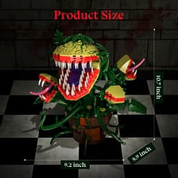 Horrors Audrey II Piranha Plant Building Blocks Kit Horror Flower Desktop Ornament Bricks Toys Holiday Gifts for Adult Film Collectors
