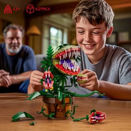 Horrors Audrey II Piranha Plant Building Blocks Kit Horror Flower Desktop Ornament Bricks Toys Holiday Gifts for Adult Film Collectors