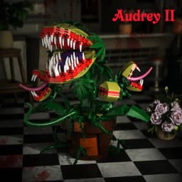 Horrors Audrey II Piranha Plant Building Blocks Kit Horror Flower Desktop Ornament Bricks Toys Holiday Gifts for Adult Film Collectors