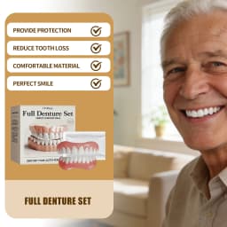 Instant Smile Comfort Fit Flex Denture Set With Gutta-Percha Safe Material Restoration Decorate Gaps Temporary Full Dentures Kit