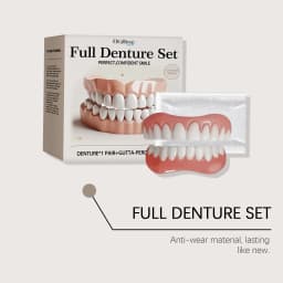 Instant Smile Comfort Fit Flex Denture Set With Gutta-Percha Safe Material Restoration Decorate Gaps Temporary Full Dentures Kit