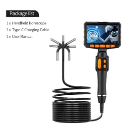 3.9mm & 6mm Articulating Borescope 1080P HD 4.3" LCD Handheld Endoscope Camera with Adjustable LEDs for Auto Engine Repair Pipe Wholesale