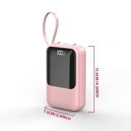 10000mAh Portable Power Bank for Universal Devices Super Fast Charging with Built-in Cable Large Capacity Power Bank for All Smartphones