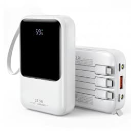 10000mAh Portable Power Bank for Universal Devices Super Fast Charging with Built-in Cable Large Capacity Power Bank for All Smartphones