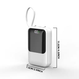 10000mAh Portable Power Bank for Universal Devices Super Fast Charging with Built-in Cable Large Capacity Power Bank for All Smartphones