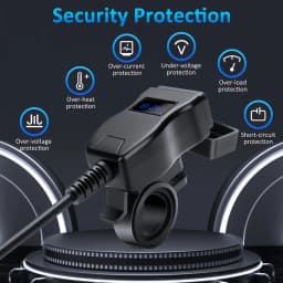 PD QC3.0 Motorcycle USB Fast Cellular Charger Waterproof Type C Port Socket Connector With Cell Mobile Voltmeter Digital Charger