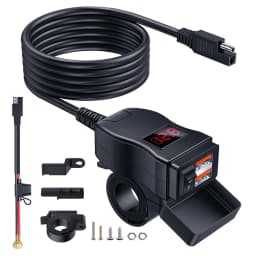 PD QC3.0 Motorcycle USB Fast Cellular Charger Waterproof Type C Port Socket Connector With Cell Mobile Voltmeter Digital Charger